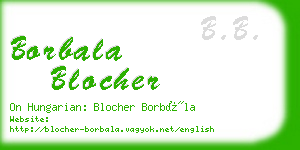 borbala blocher business card